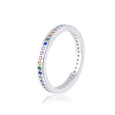 Anel de Prata Aparador Colorido