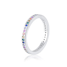 Anel de Prata Aparador Colorido