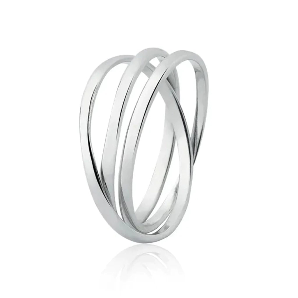 Anel de Prata Três Fios Lisos