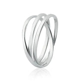 Anel de Prata Três Fios Lisos