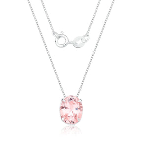 Colar de Prata 925 Zircônia Oval 45cm