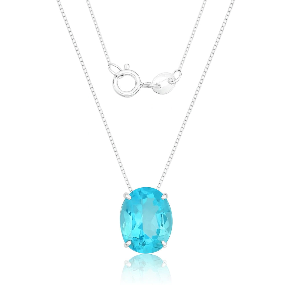 Colar de Prata 925 Zircônia Oval 45cm