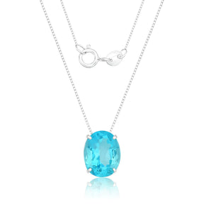 Colar de Prata 925 Zircônia Oval 45cm