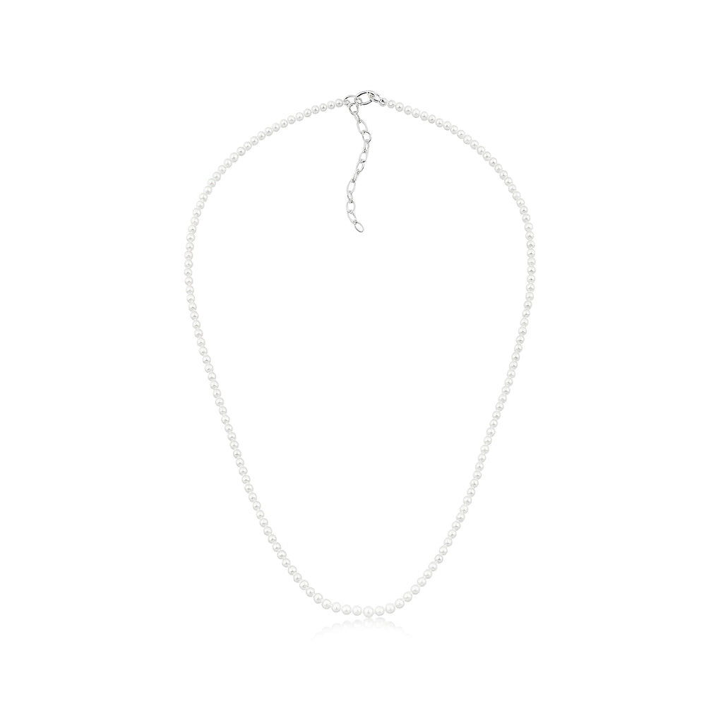 Colar de Prata Pérolas Murano (3mm) 45cm