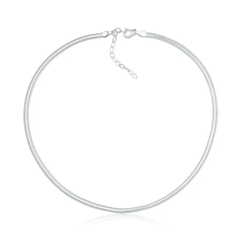 Choker de Prata Esteira (2mm) 40cm