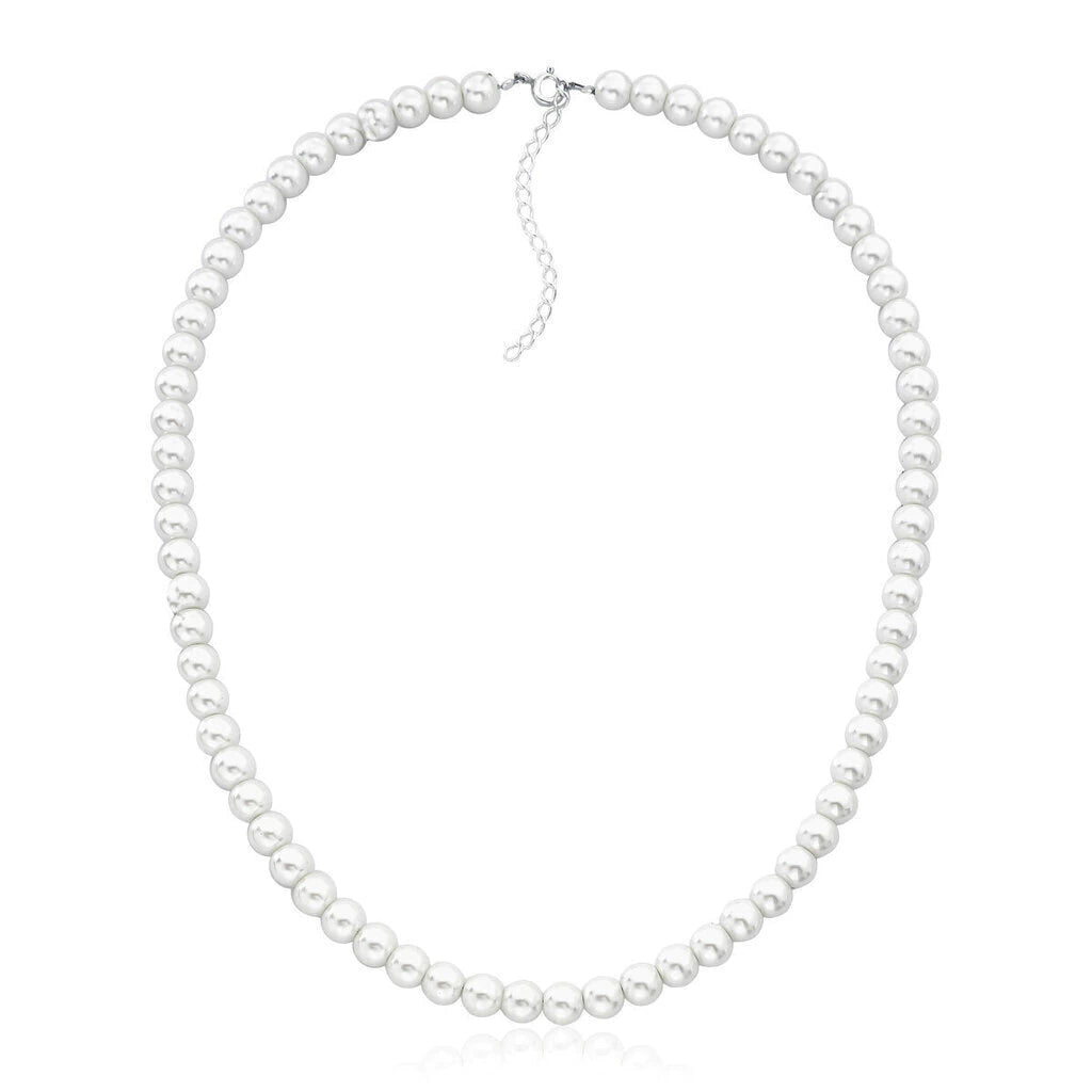 Colar de Pérolas Murano com Fecho em Prata 6 mm - 45cm