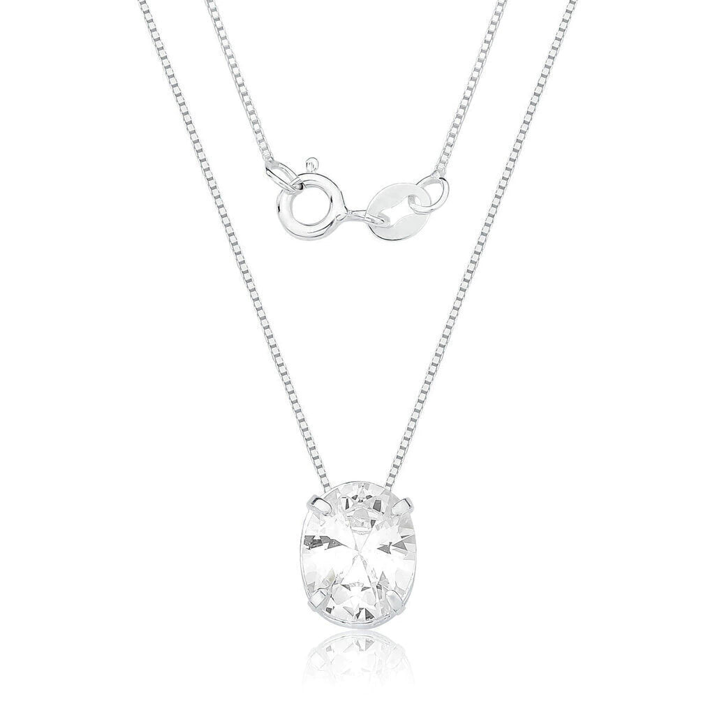 Colar de Prata 925 Zircônia Oval 45cm