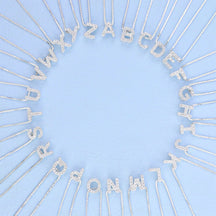 Colar de Prata Letra Inicial Cravejadas com Zircônias 45cm