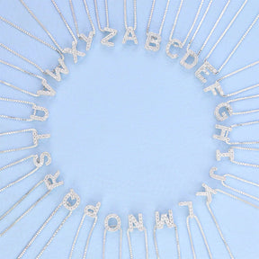 Colar de Prata Letra Inicial Cravejadas com Zircônias 45cm