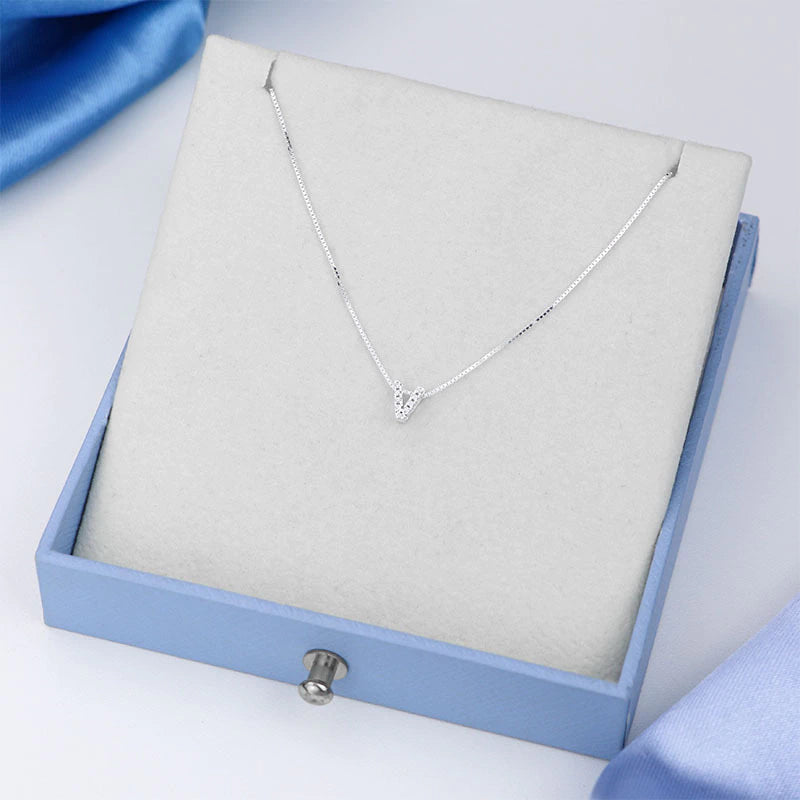 Colar de Prata Letra Inicial Cravejadas com Zircônias 45cm