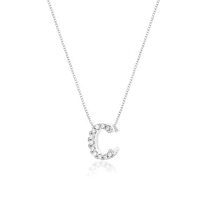 Colar de Prata Letra Inicial Cravejadas com Zircônias 45cm