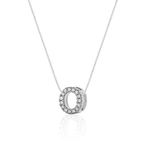Colar de Prata Letra Inicial Cravejadas com Zircônias 45cm