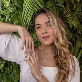 Colar de Prata Ponto de Luz Zircônia 45cm