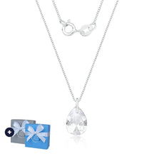 Colar de Prata Gota Zircônia Branca 45cm