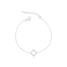 Pulseira de Prata Losango Riviera 20cm