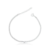 Pulseira de Prata Riviera Zircônia Branca e Bolinhas 18cm