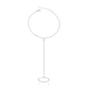 Pulseira e Anel de Prata Hand Chain Jade com Zircônia (1mm)