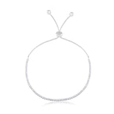 Pulseira Regulável de Prata com Zircônias