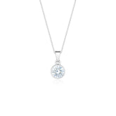 Colar de Prata Ponto de Luz Zircônia Branca (6mm) 45cm